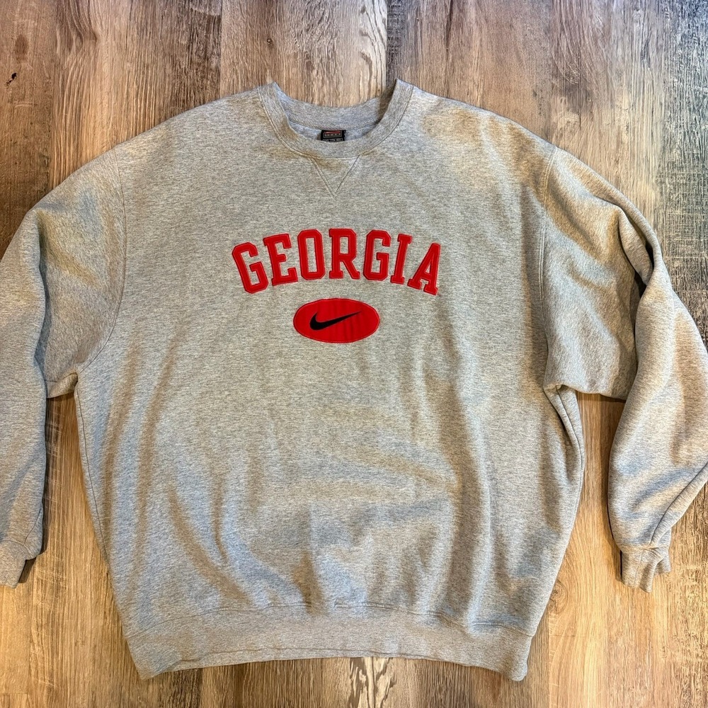 Vintage Nike Georgia Bulldogs Sweatshirt Mens 2XL NCAA Embroidered Gray